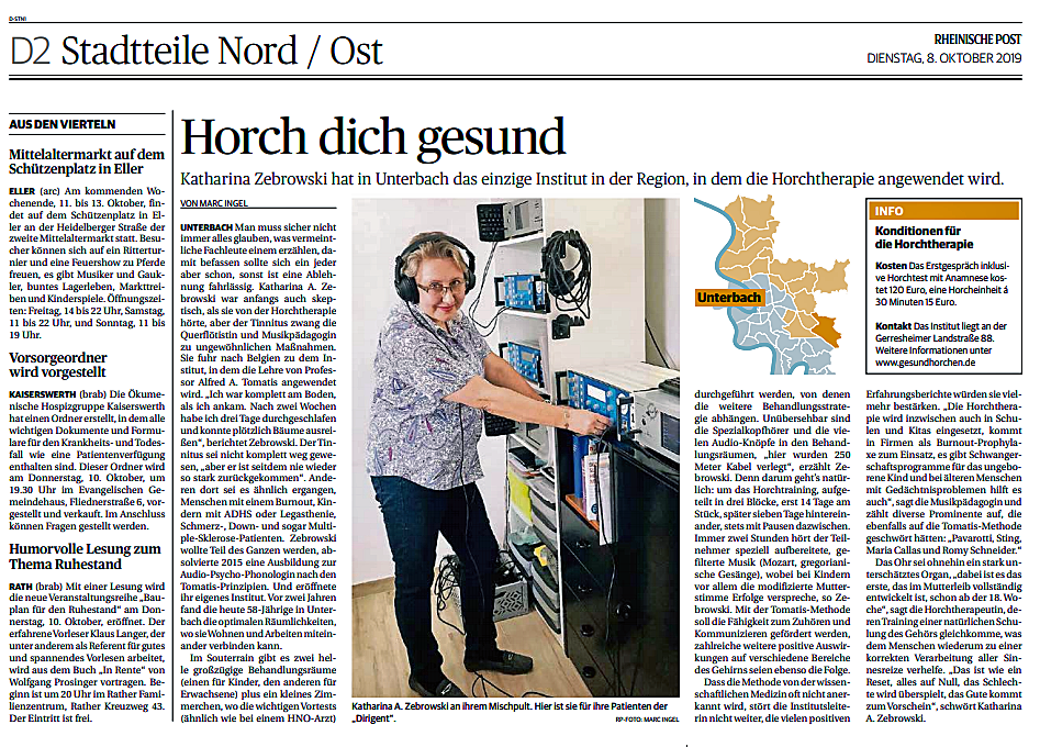 Artikel vom 08.10.2019 in Rheinischer Post Düsseldorf